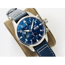 IWC - Pilot Chrono Spitfire IW388101 41mm SS/LE Blue Dial IWSF A7750